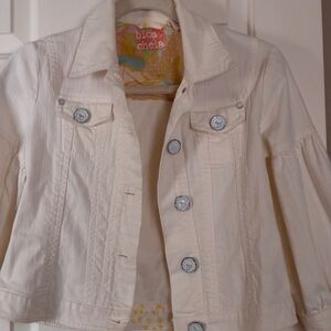 Bica Cheia White/Cream Jacket beautiful Button Accents Sz 2 Fits lit a small.